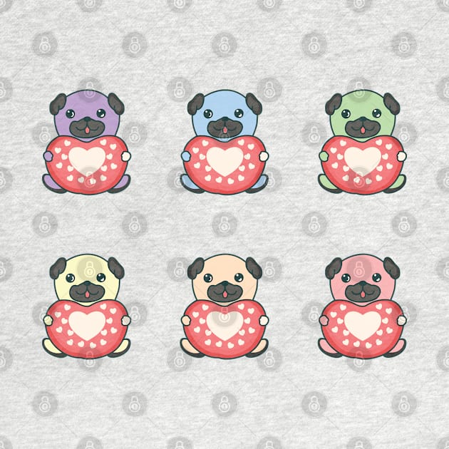 Rainbow Pugs pack by Kawaii Bomb